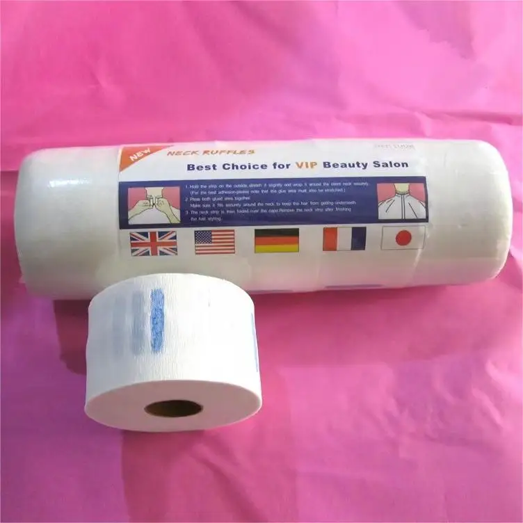 Factory Wholesale High Quality Wood Pulp White Waterproof Barber Shop Neck Paper Strips Ruffles for Hair Salon Barber Paper