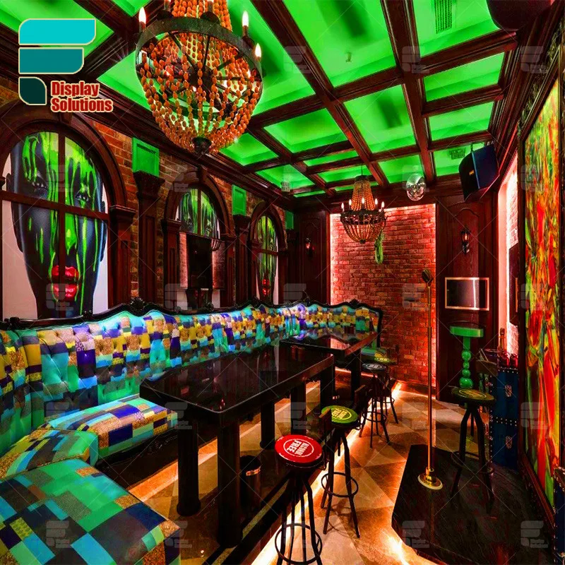 Fancy nightclub counter bar furniture sets lounge furniture for bar night club 3D interior design