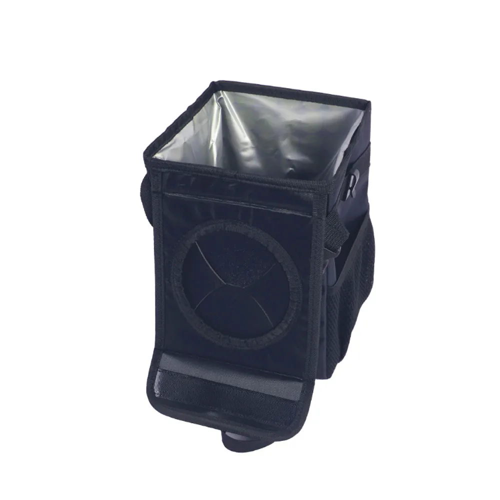 Car Trash Can with Lid Car Trash Bag Hanging with Storage Pockets Collapsible and Portable Car Garbage Bin