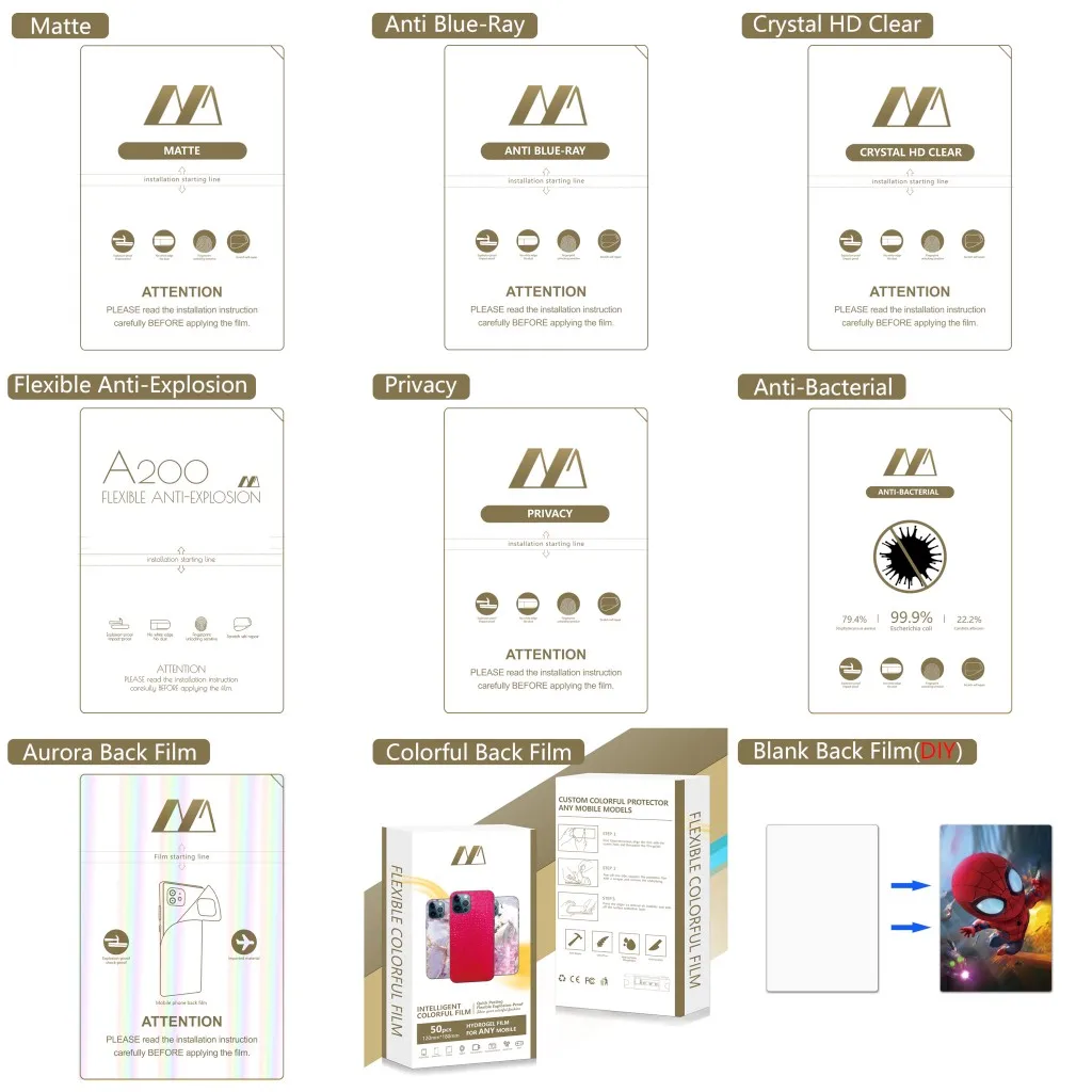 
10 Seconds Visible Restoration Fast Scratch Repair Hydrogel TPU Screen Protector Mobile Cell Phone Film 