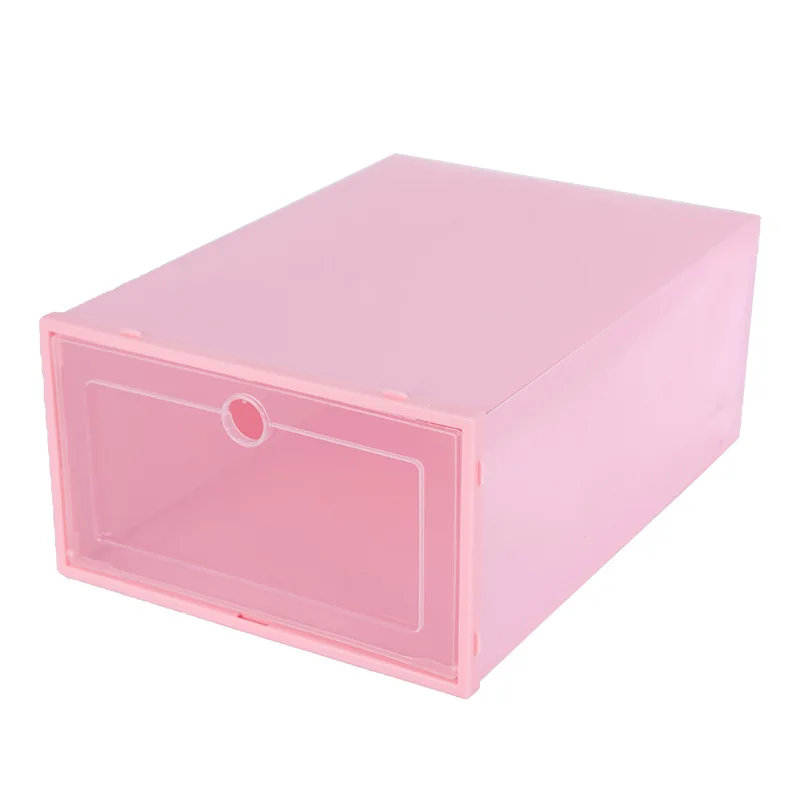 Factory Transparent Shoe Box Shoes Organizers Plastic Thickened Foldable Dustproof Storage Box Stackable Combined Shoe Cabinet