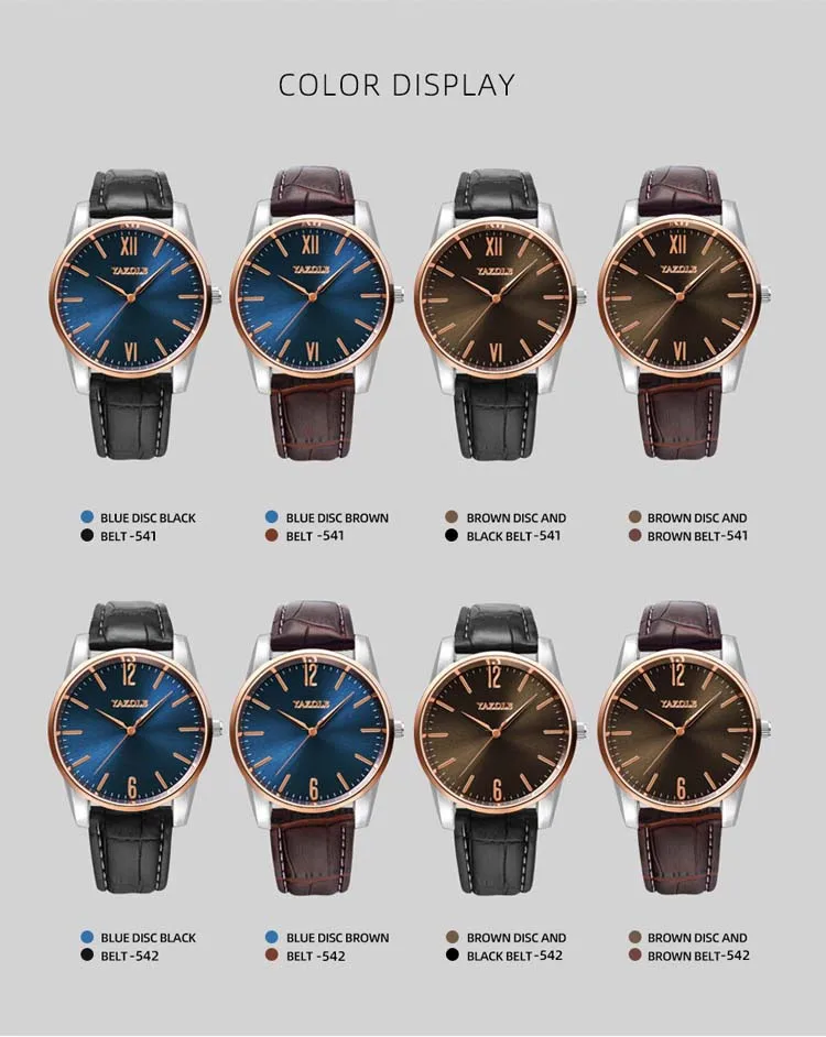 YAZOLE 542 fashion china mens quartz watch 2021 PU leather strap waterproofing analog display Simple Casual relogio musculino