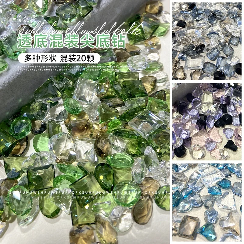 Mixed colors & designs K9 Crystal Rhinestone for nail art decoration nail art rhinestone crystal K9 Bling Nail Art charm