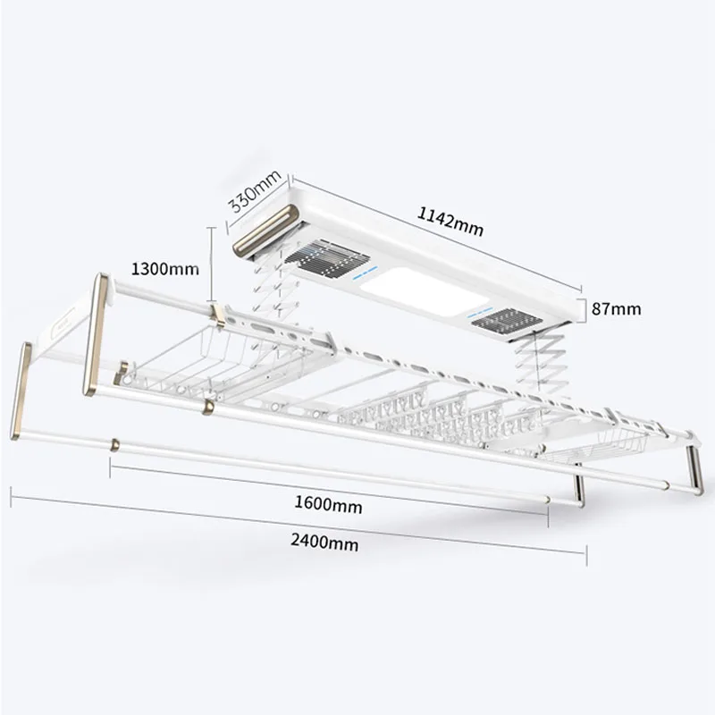 Automatic Electric Luxury Ceiling Mounted Folding White Clothes Cloth Hanger Laundry Drying Rack