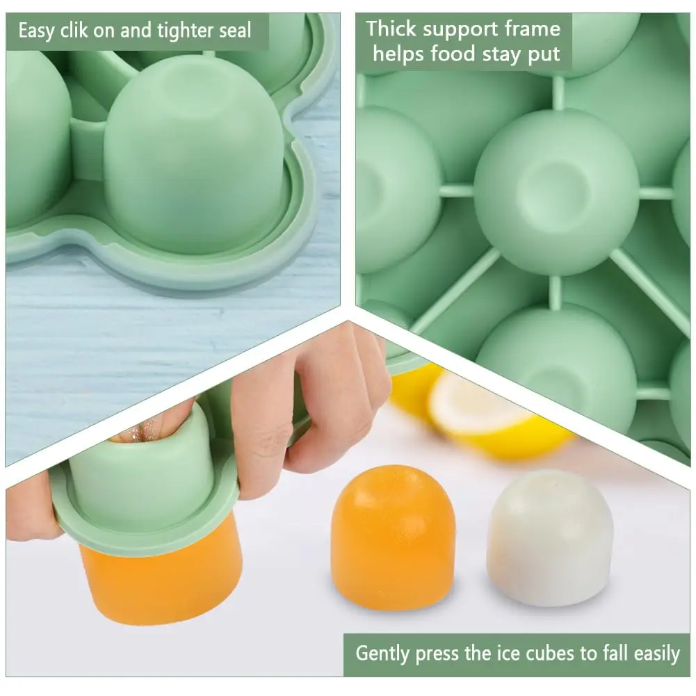 KingKam Reusable Silicone Baby Food Freezer Storage Tray for Food Vegetable Fruit Puree and Breast Milk