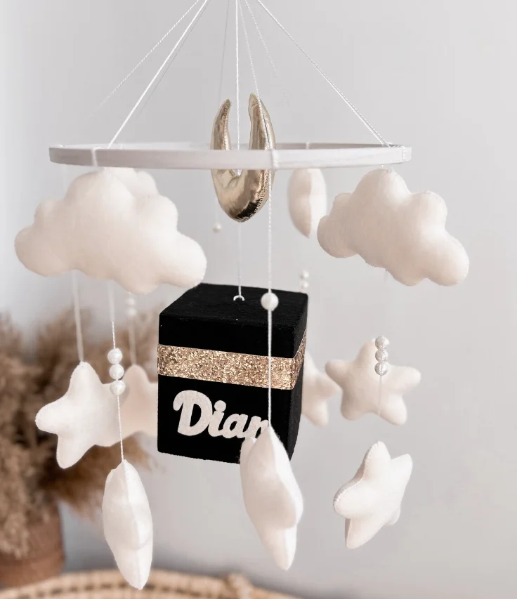 Custom Name Kaaba Baby Mobile Islamic Baby Mobile Muslim Baby Room Decor