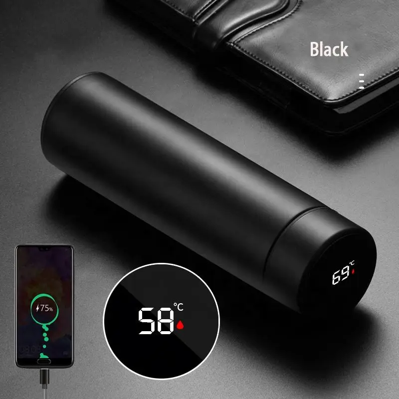 Wholesale Custom Stainless Steel Thermo Led Temperature Display Vacuum Insulated Smart Water Bottle