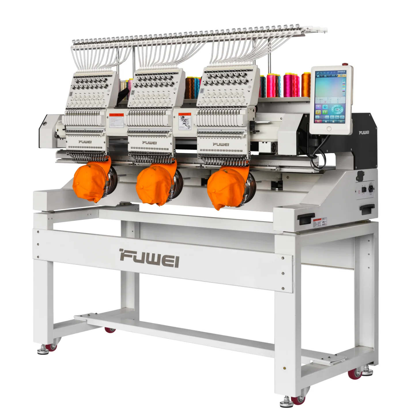 FUWEI door to door service automatic industrial 4 heads cap embroidery machine for sale