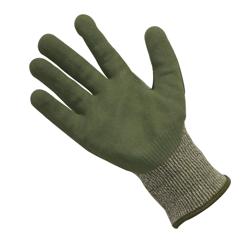 Green TPR Impact Safety Gloves Anti Cut Impact Gloves Oilfield Working Cut Resistant Tactical Gloves