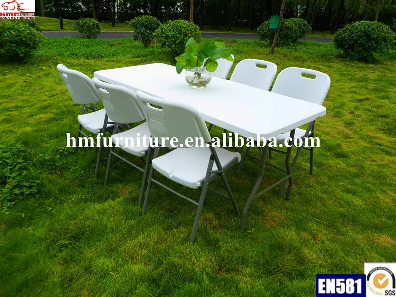 Wholesale Factory Portable Picnic Outdoor Plastic 72inch Folding Table Foldable Rectangular Dining 6ft Plastic Folding Table