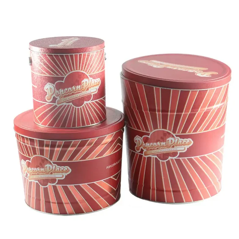 Factory Cheap 2 Gallon Custom Metal Handle Colorful Metal Ice Popcorn Tin Bucket With Lid