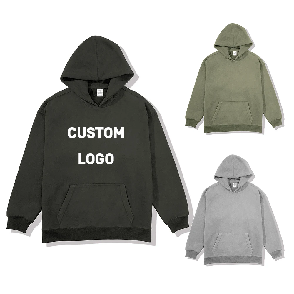 Cotton Polyester French Terry Heavyweight Acid Washed Hoodies Sweatshirts Custom Logo Oversized Distressed Vintage Hoodies