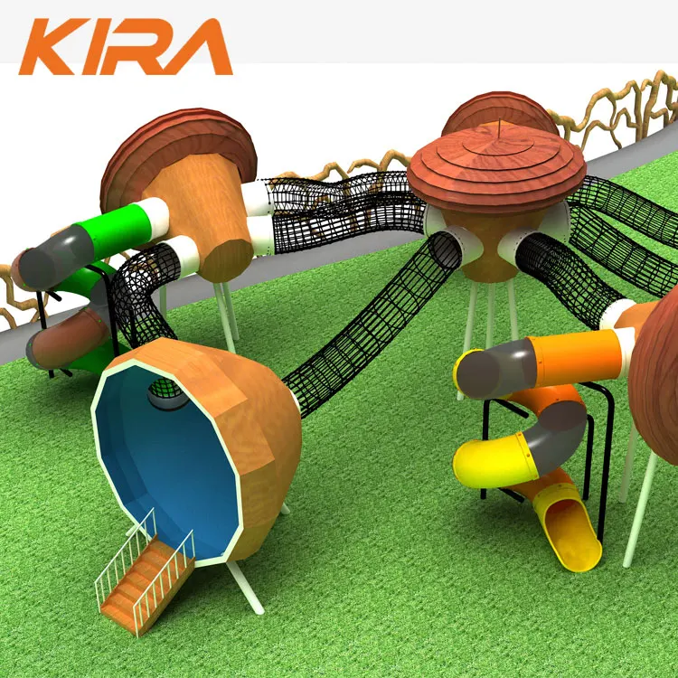 Hottest outdoor playground equipment with plastic slide for children