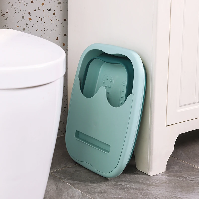 PP plastic foldable spa foot bath tub collapsible wash basin save place Modern two tone portable foot wash basin for home