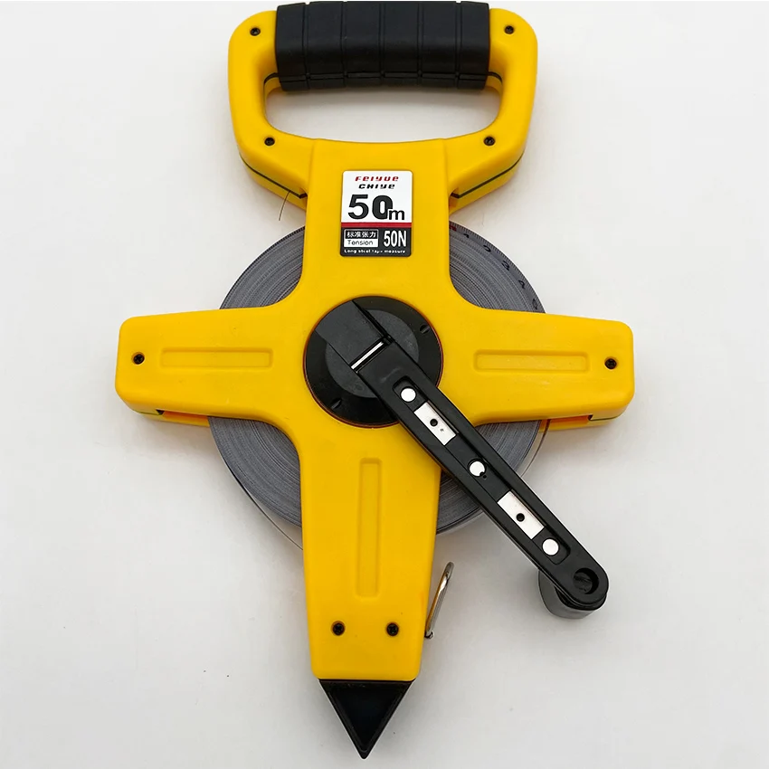 Portable plastic frame engineering ruler 65 manganese steel white paint inserted ground measuring tool ruler 100 meters large ta