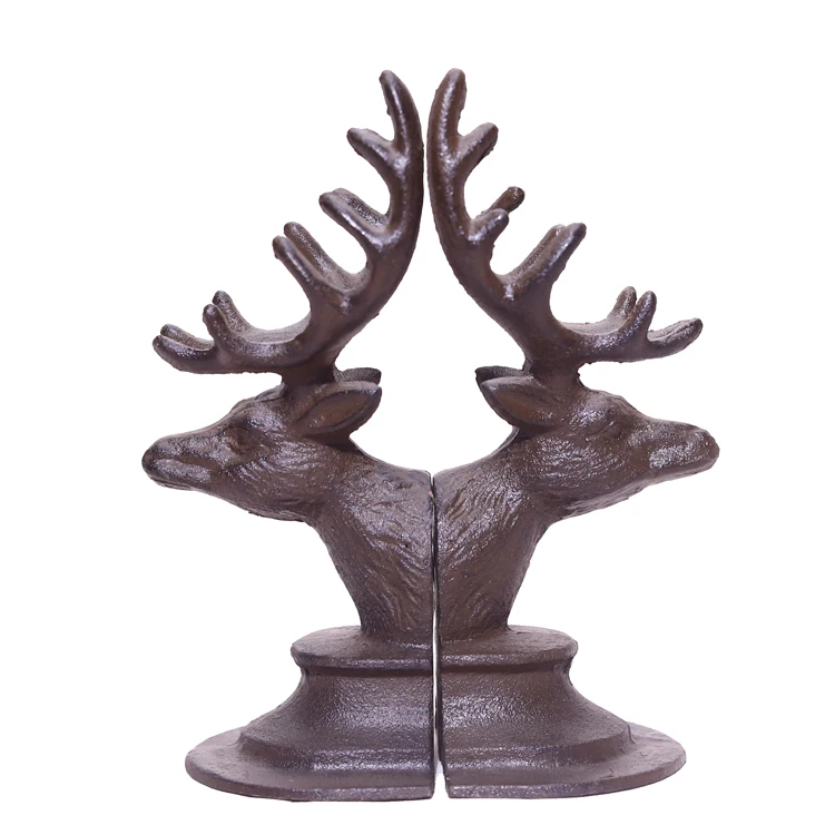 
Manufacture Cast Iron Black Plate Decoration Item + Indoor Home Metal Christmas Deer Decorative Book Bookends 
