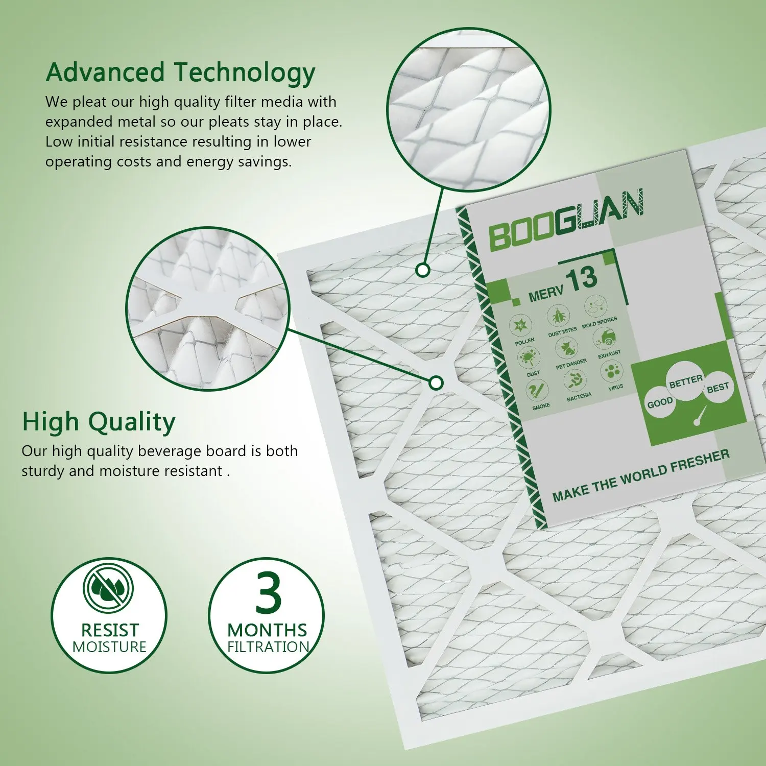 China Supplier High Quality Portable Hepa Fold HVAC Filter Air Conditioning Filter Home Air Filters