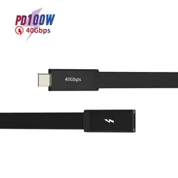 High speed 100W 4K 0.2 m black charging data transmission usb4 male to female extension cable
