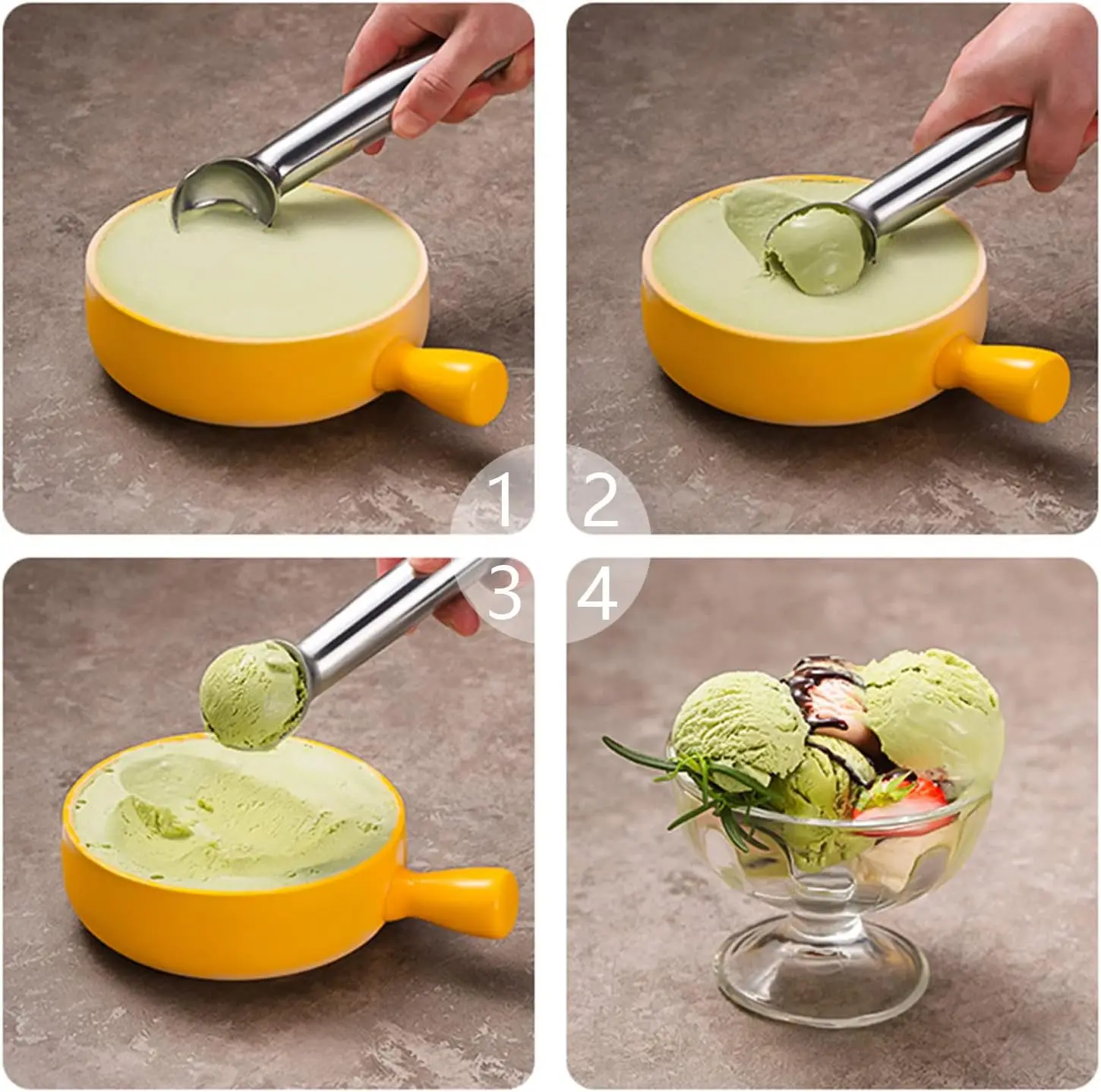 Nonstick Anti-Freeze Aluminum Scooper Spoon Heavy Duty Durable Sorbet Ice Cream Scoop