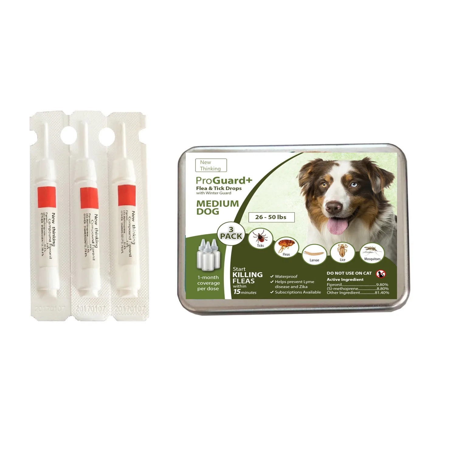 Repels Fleas Ticks dust-Mites Mosquitoes Natural Flea and Tick Repellent Spot-on for Medium Dog