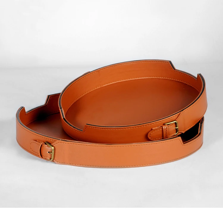 
Modern minimalist European classical style leather ornaments storage tray 
