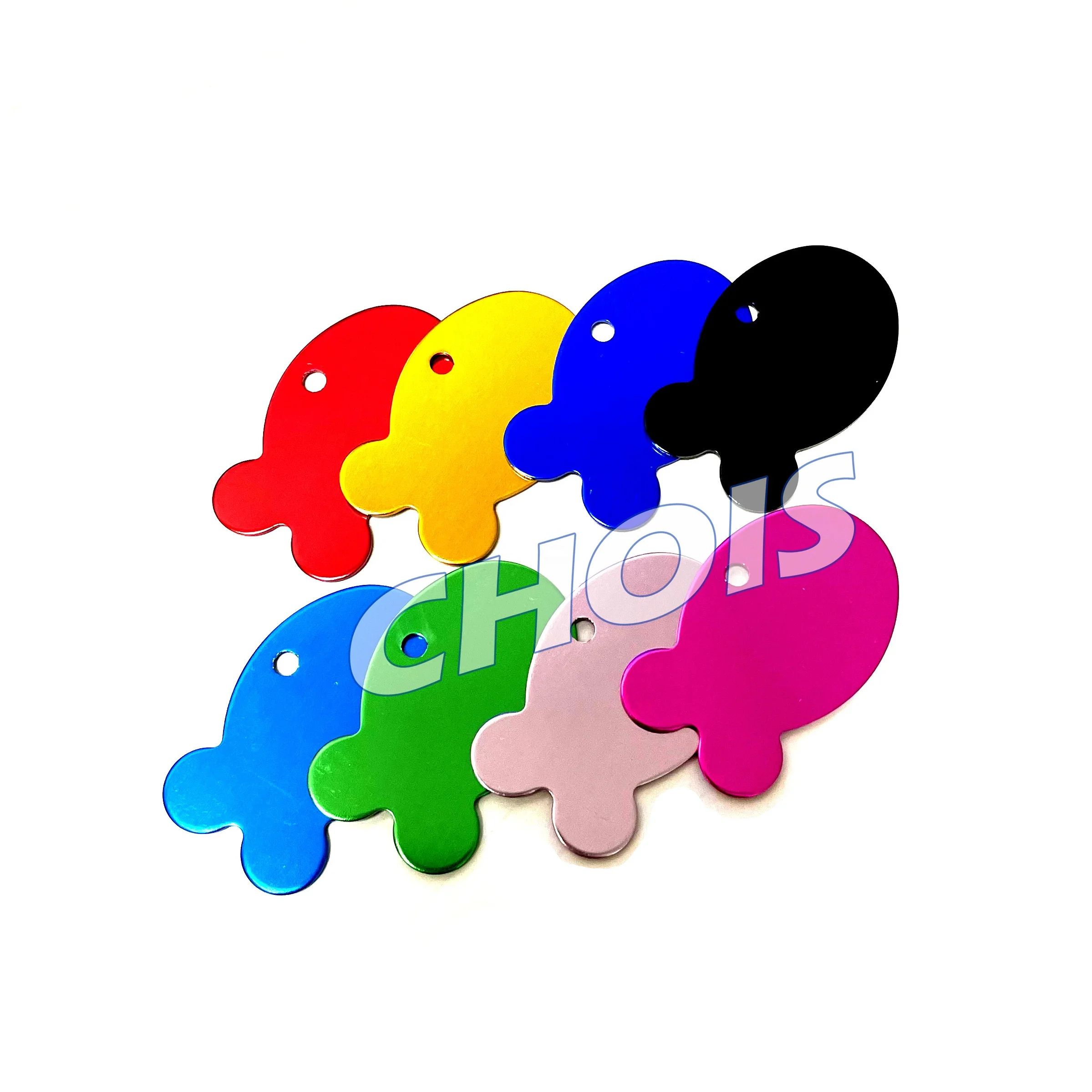 Индивидуальная металлическая бирка в форме рыбы пустая для кошек сублимационная алюминиевая пластина идентификатора имени питомца 38 мм