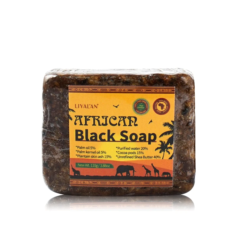  Private Label Hand Pure Natural Vegan Cleansing Skin Whitening Bath Organic Raw Handmade African Black