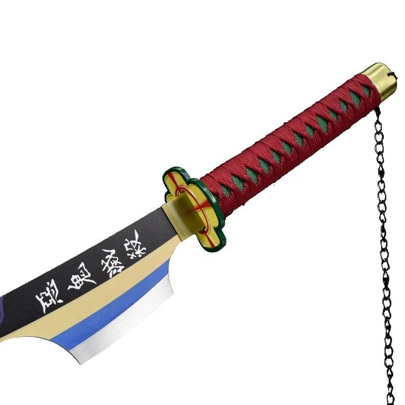 Toy Sword Steel Wooden 104cm Anime Katana Toy Wooden Samurai Sword Weapon Samurai Demon Slayer Wooden Japanese Bamboo 1:1 104cm