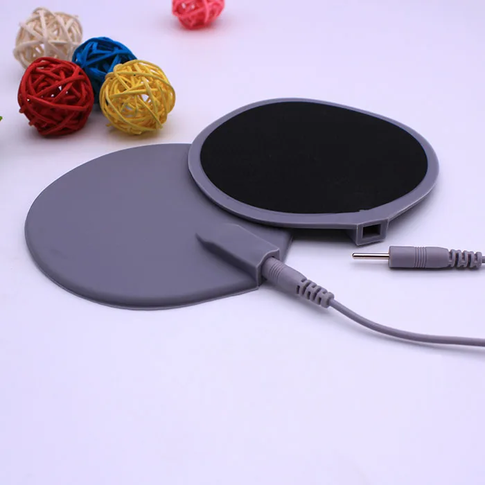 Physiotherapy pulse massager 95mm Round tens carbon Silicon rubber electrode pads for tens ems units
