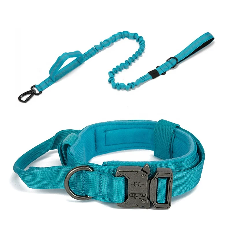 Medium Large Dog German Shepherd Training Accessories Durable Tactical Dog Collar Leash Set Adjustable Pet Collar Leash