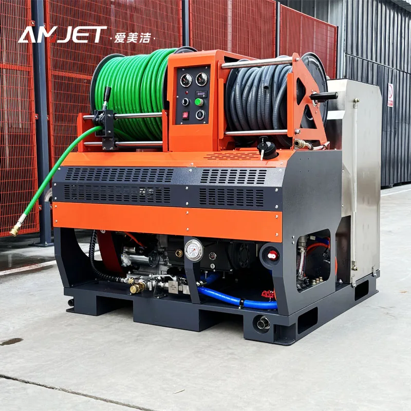Амджет RAQ2640 3770psi 10gpm 328ft канализационный распылительный шланг 150gal резервуар для воды из нержавеющей стали бензиновый двигатель канализационная машина очистки