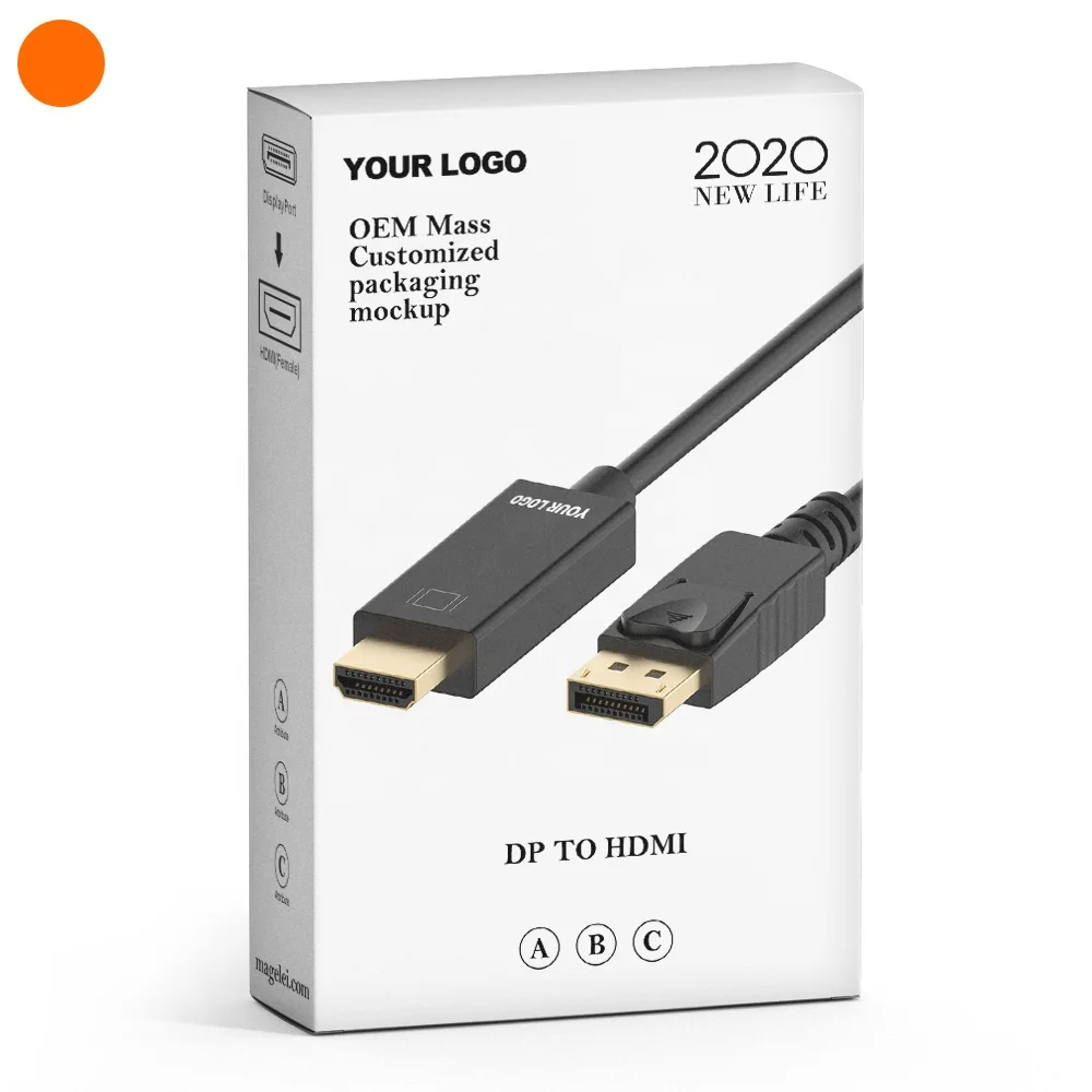 Оптовая продажа, переходник с порта дисплея Ultra HD на HDMI, Кабель-адаптер 4K 1,8 м с позолоченным дисплеем, кабель Dp на HDMI 4k для мониторов проекторов