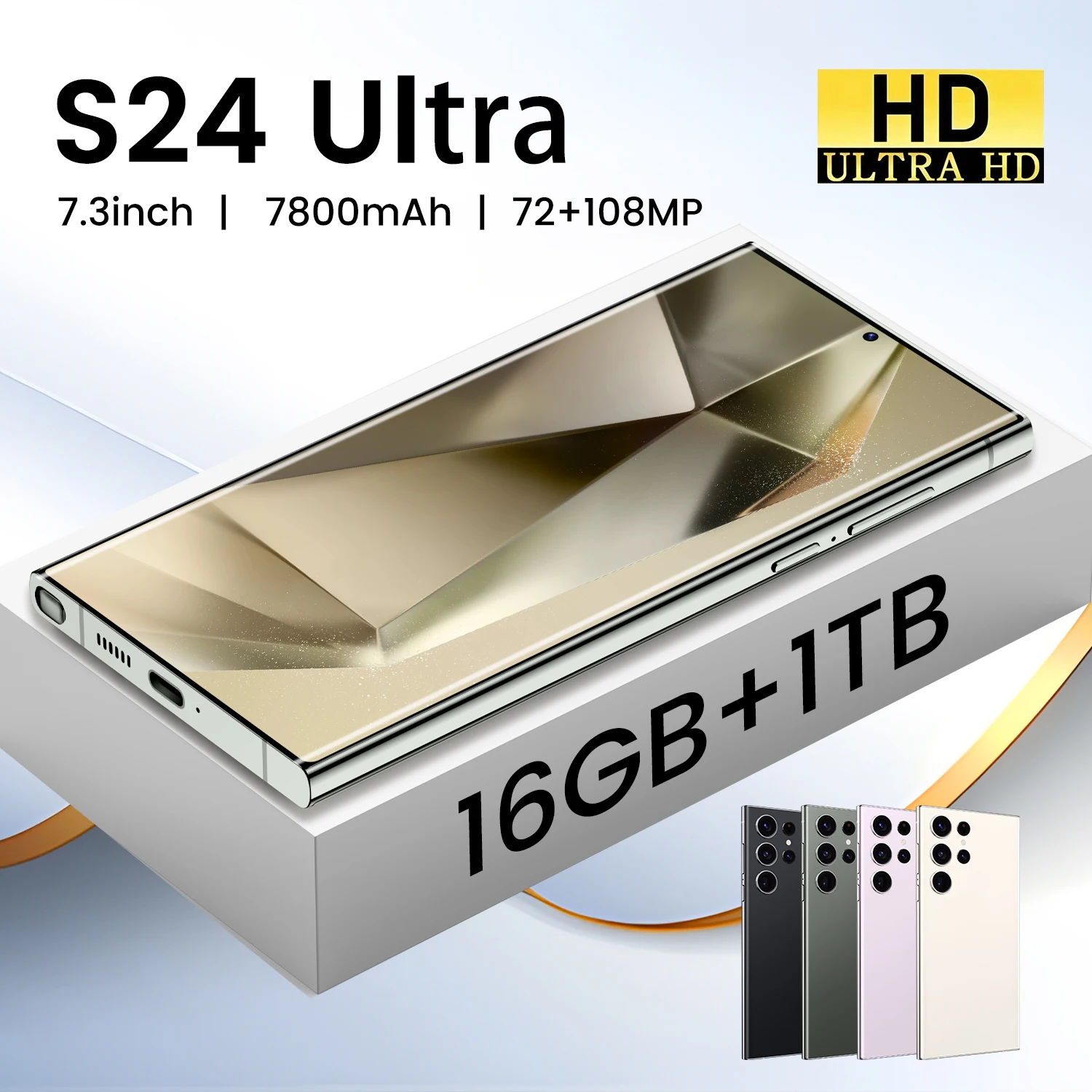 2024 New S24 Ultra Global Version Smartphone 5G Gaming Android Unlocked Cellphone Dual SIM Card 8K 4K Display Large Battery