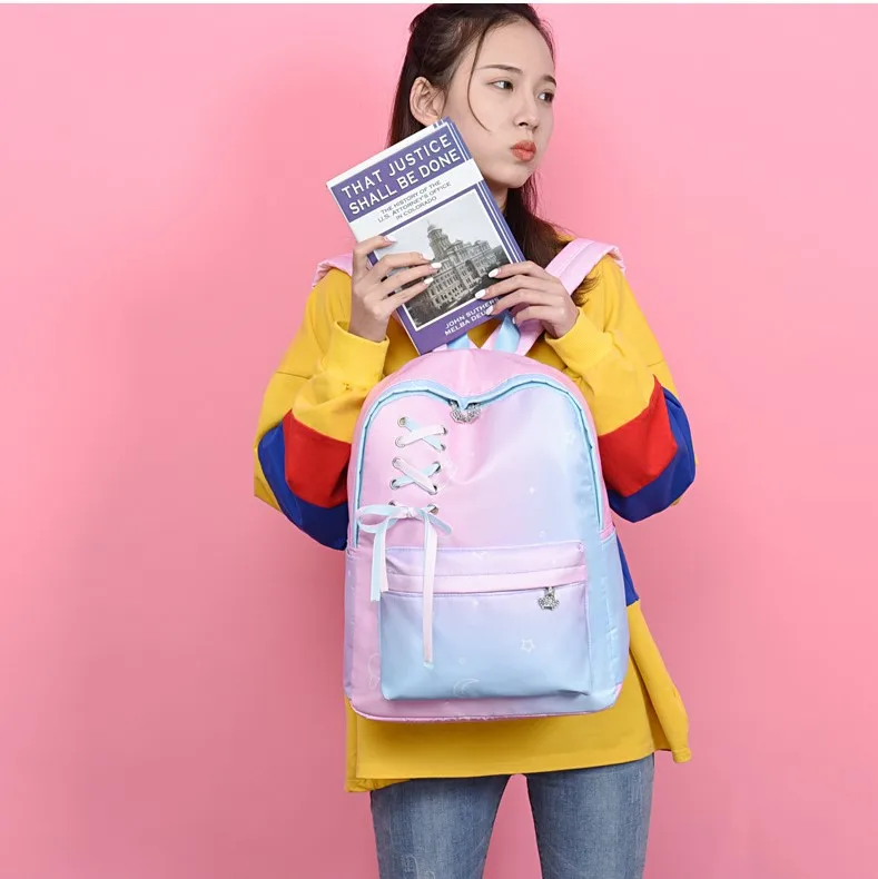 2023 new high quality backpacks hot sellers Gradient backpack Pink galaxy girl backpack for children school bags
