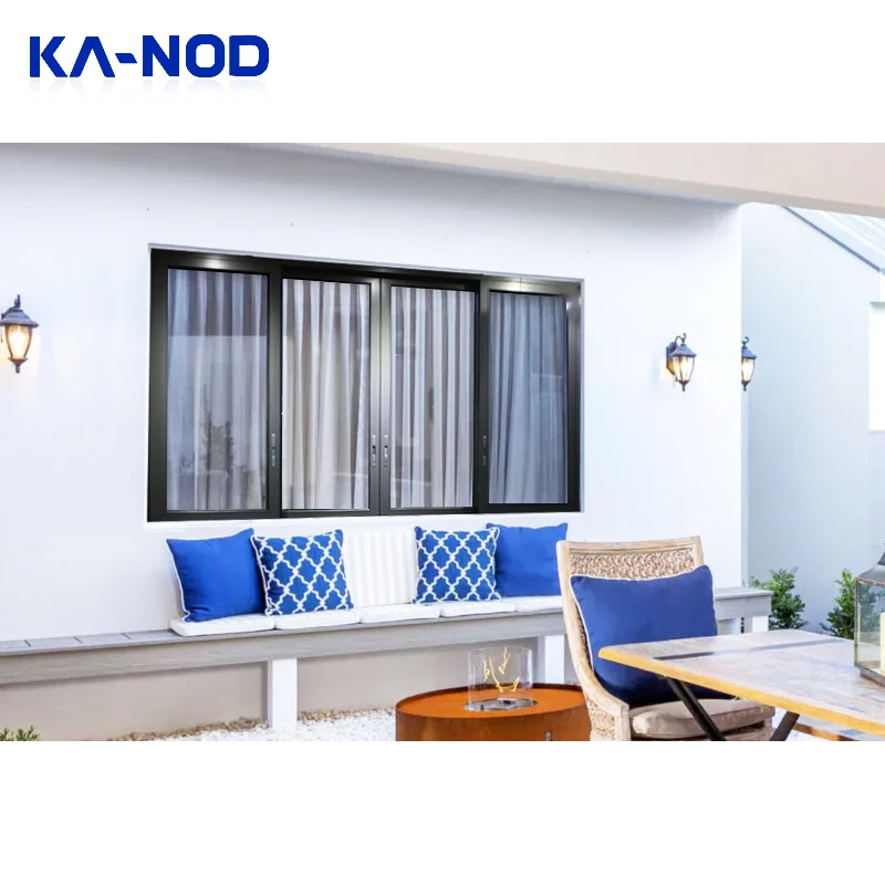 Residential Project Aluminum windows doors thermal break Low E Glass automatic sliding window opener