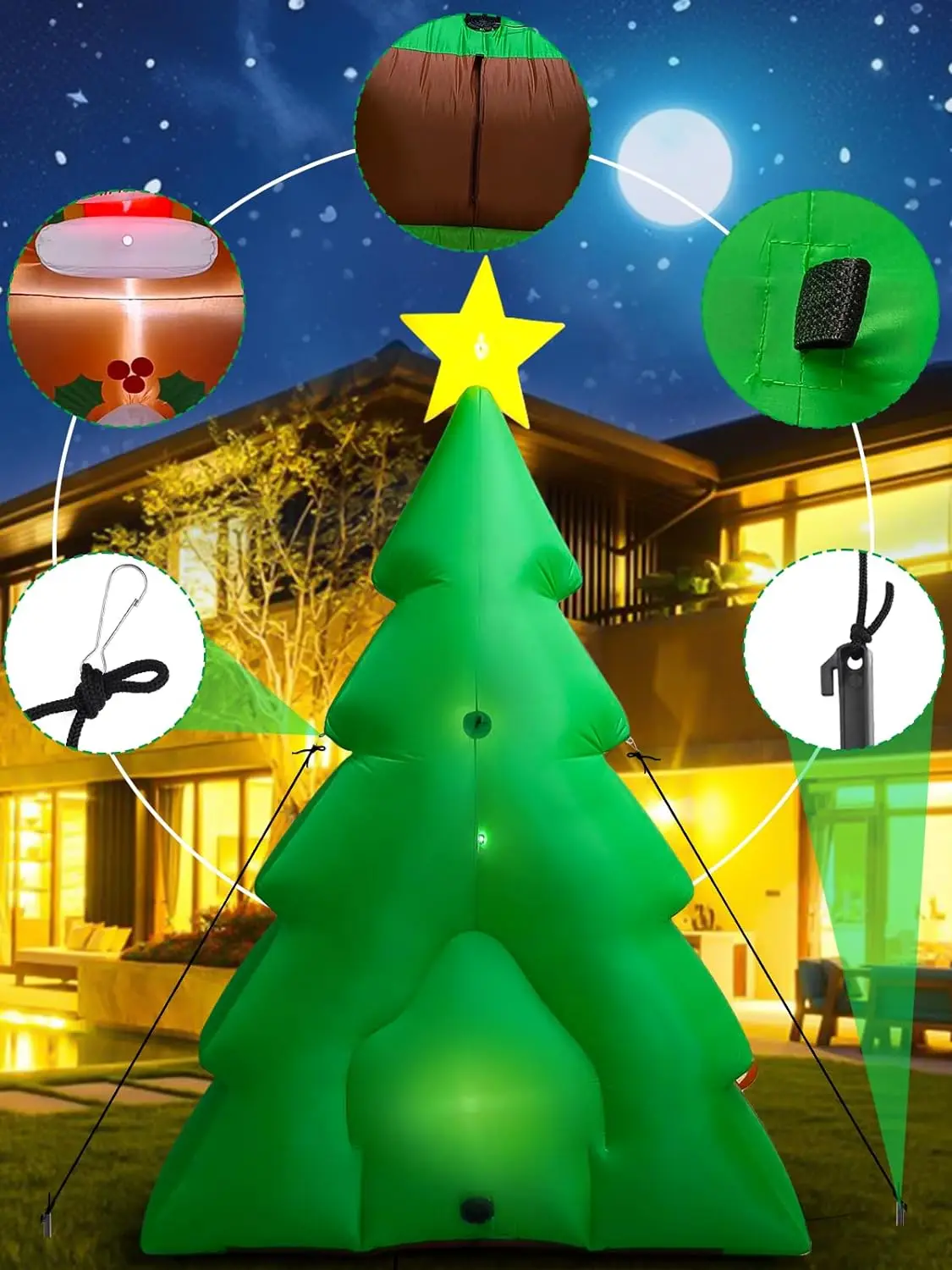 Factory Custom 10FT Christmas Inflatable Tree House with Snowman Santa Claus Outdoor Lawn Yard Christmas Inflatable Decoration