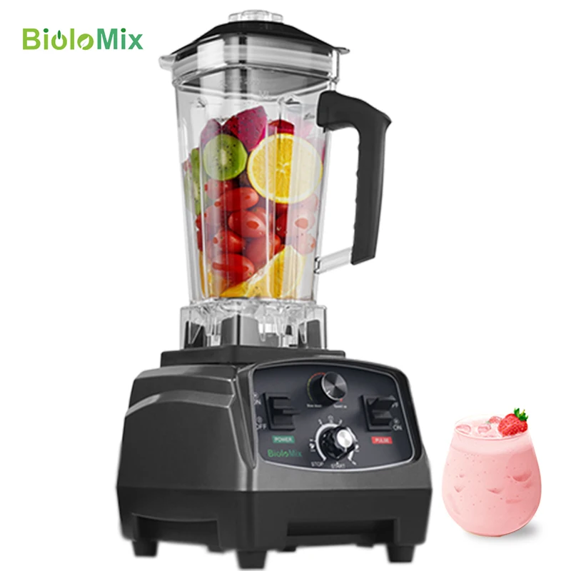  Сверхмощный блендер BioloMix 3HP 2200 Вт с таймером миксер соковыжималка комбайн для фруктов холодных смузи без БФА ёмкостью 2