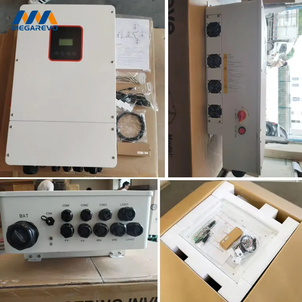 Megarevo Hybrid Solar Inverter R8KLNA R10KLNA Output Weight Rating Input Origin Type Certificate Size