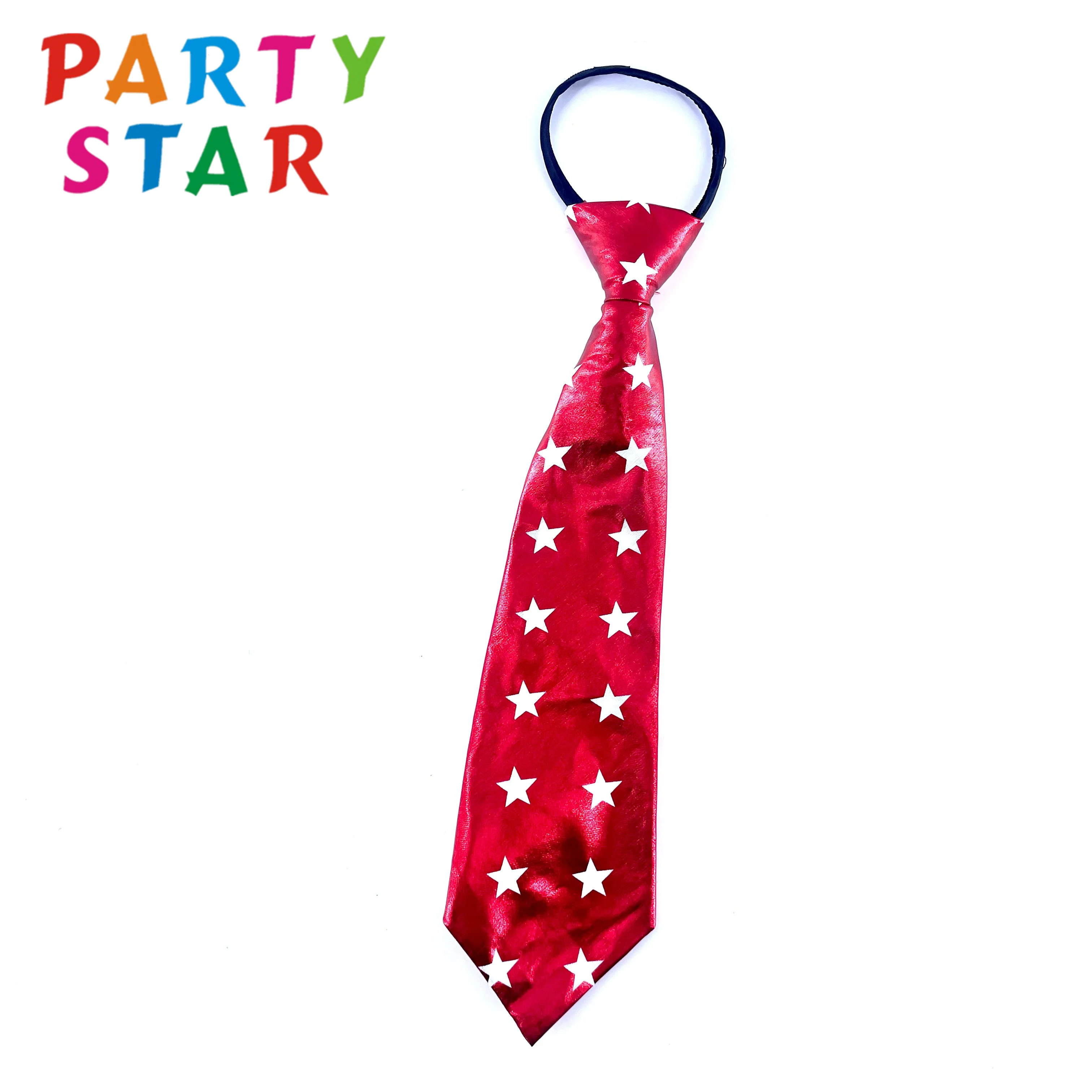 Оптовая продажа, мужской Металлический регулируемый галстук с пятиконечными звездами, модный галстук с принтом для вечеринки