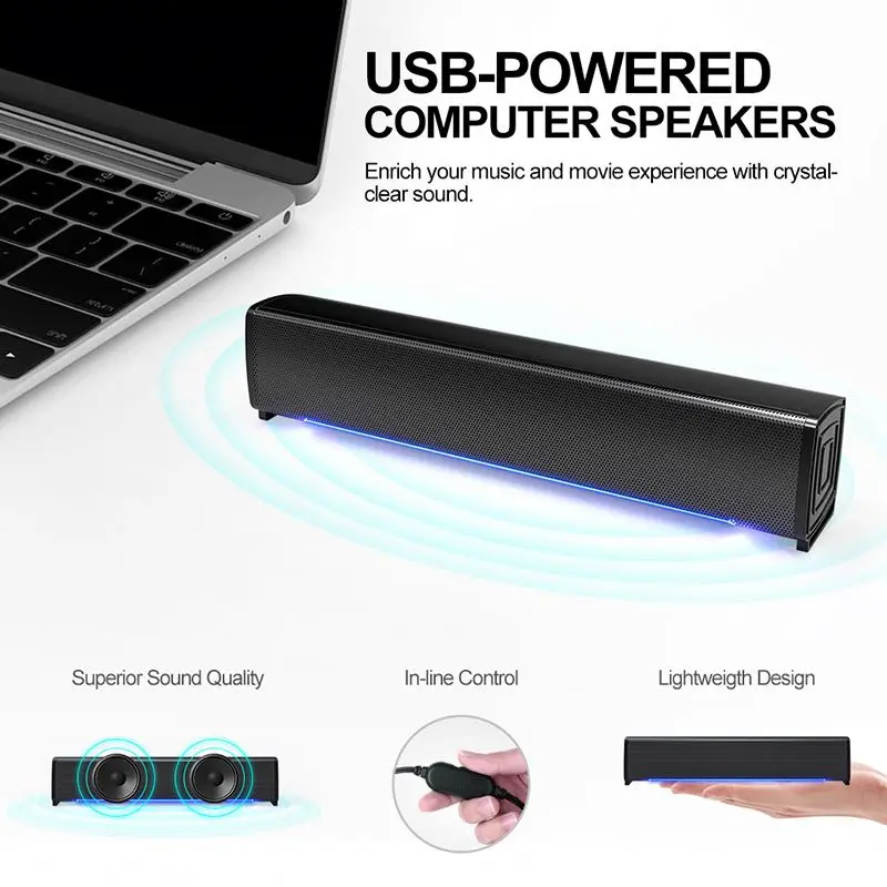 Music desktop Wired USB Speaker Music Amplifier Loudspeaker Sound  Portable Audio Player
