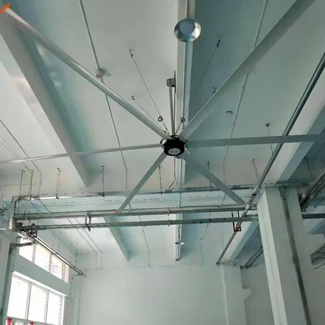 
 20ft 1.5KW низкий уровень шума завод 220v постоянного тока светодиодный потолочный светильник люстра вентилятор склада большой промышленный вентилятор небольшой вентиляторы HVLS в Китае (стандарты CE,  