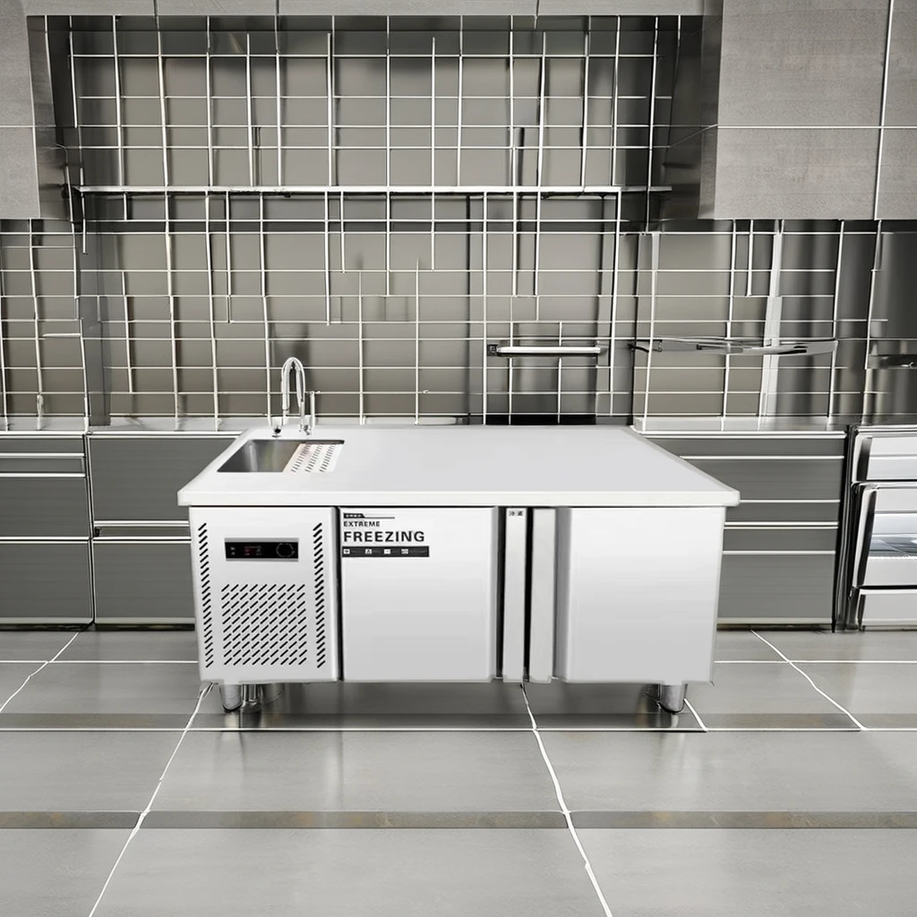 Stainless Steel Table  Workbench Refrigerator Equipment Refrigerator with sink