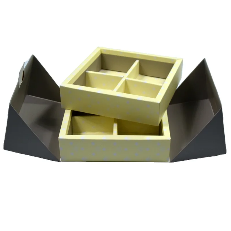 Luxury Decorative Fancy cardboard sweet box Swiss Roll Cake Box with silk tie