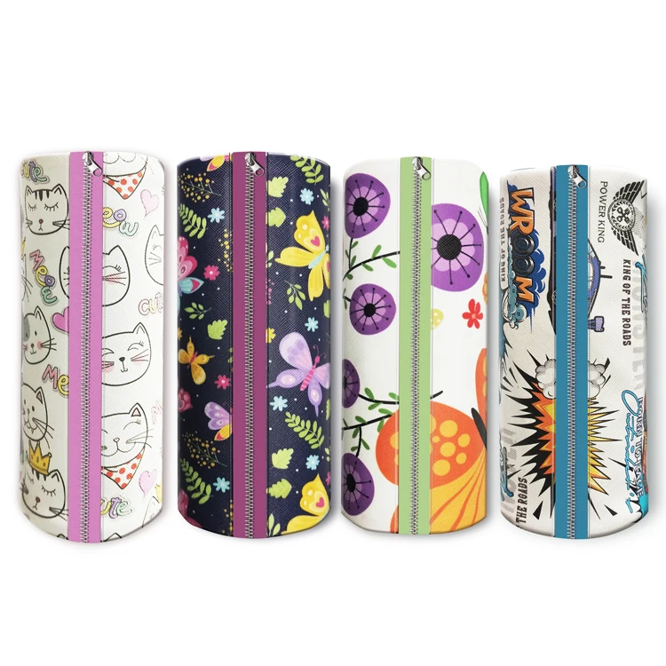 Professional custom 2021 fashion  pu leather printing pattern cartuchera  unicorn pencil pouch for girls