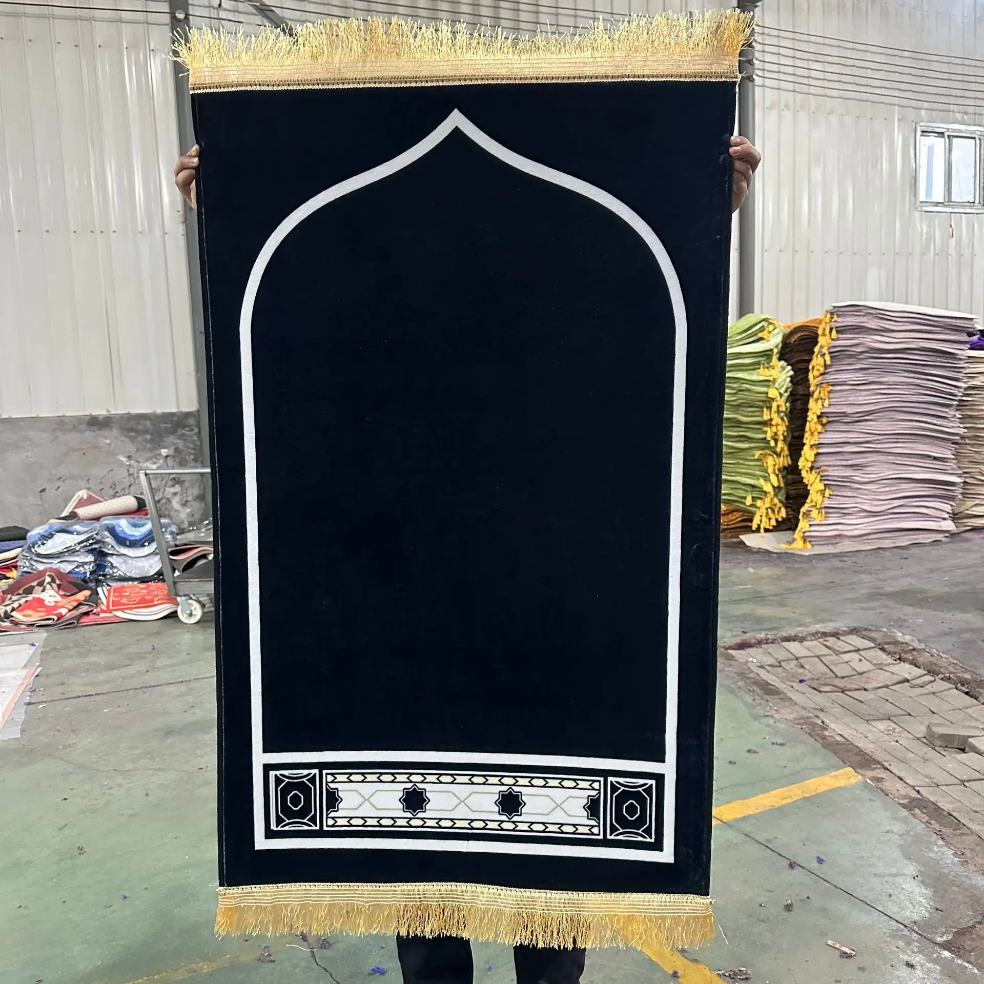 Хрустальный бархатный мусульманский Молитвенный Ковер Tapis De Priere печатные молитвенные ковры с бахромой Рамадан подарок
