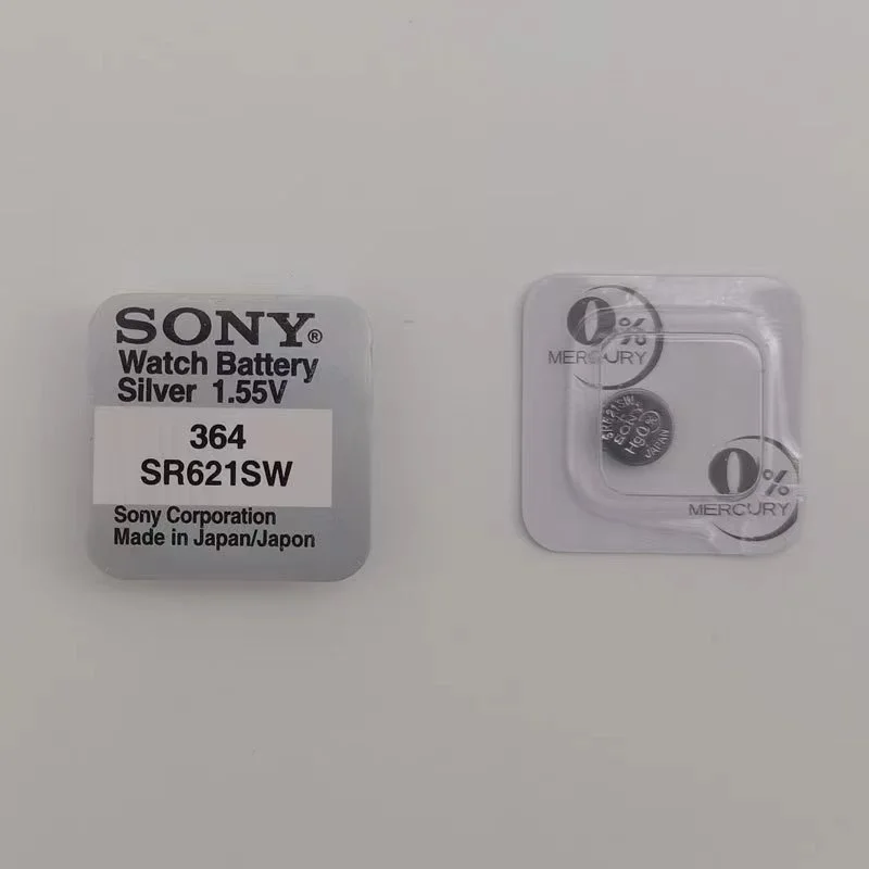 single pack for Sony 364 337 377 371 Original 1.55V Silver Oxide Watch Battery 364 SR621SW V364 SR60 SR621 AG1 Button Coin Cell