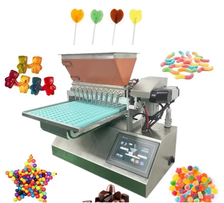 Confectionery Jelly Chocolate Nut Cluster Depositor Small Scale Mini Sweet Form Gummy Candy Make Machine