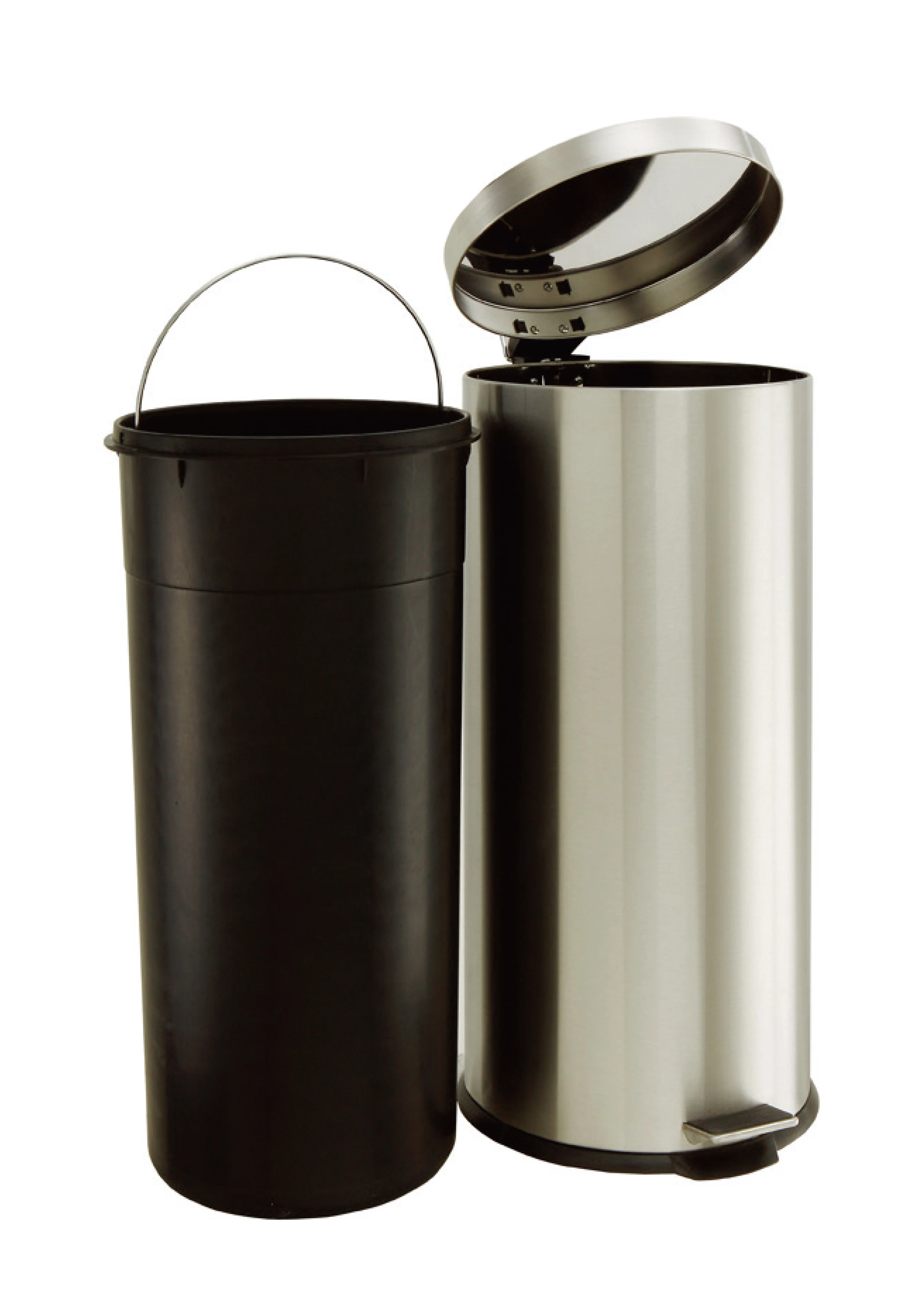 
Basic Style Round Shape Waste Bin 3/5/7/12/20/27/30L Stainless Steel Garbage Trash Bin Metal Trash Can with inner bucket 