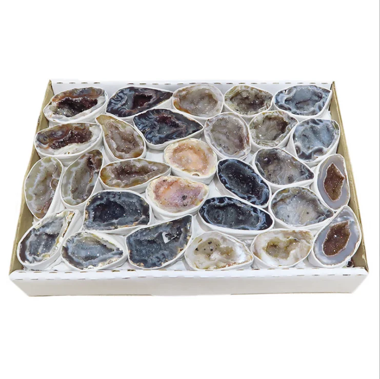 Wholesale natural Minerals agate quartz crystal cluster geode for healing