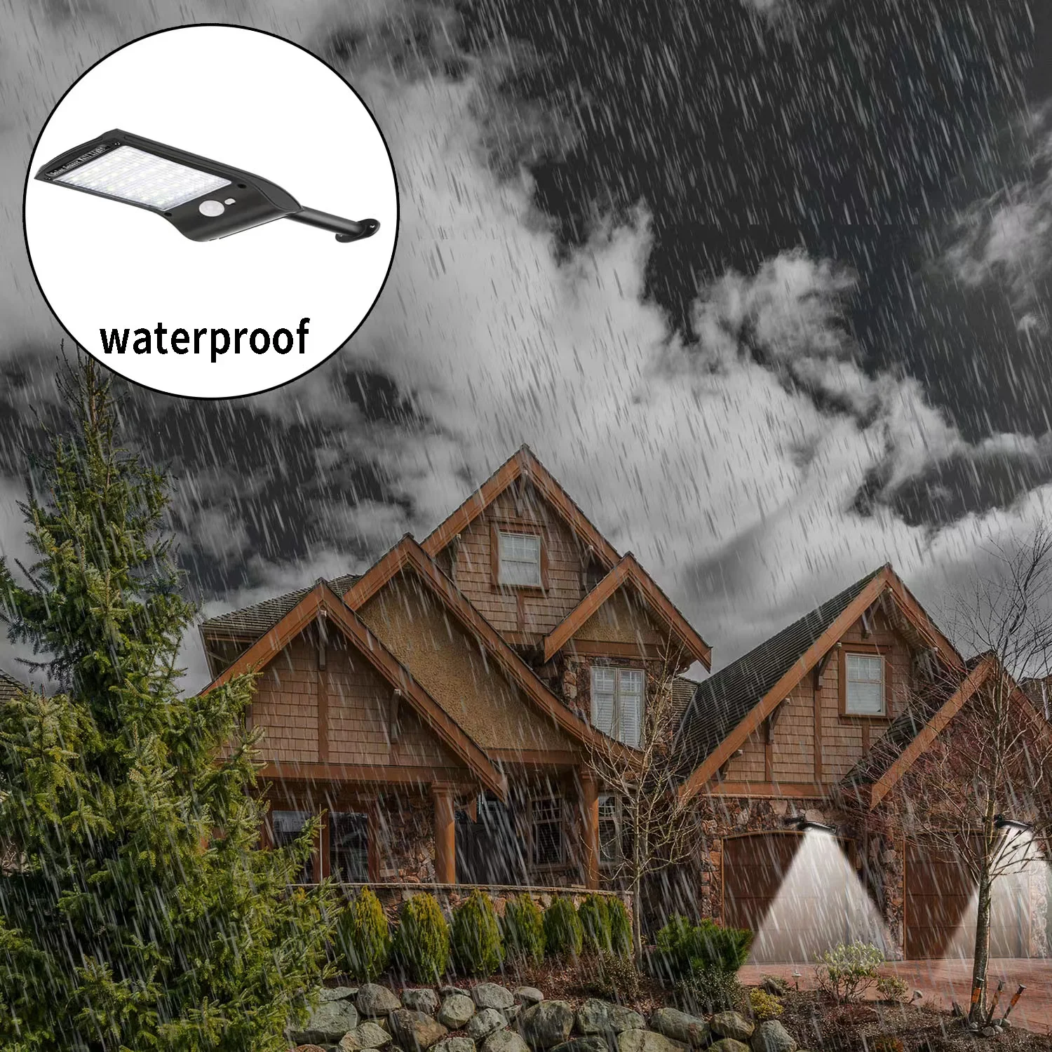 Waterproof Solar Lamp Automatic PIR Motion Sensor Led Garden Lighting Pathway Security Alarm Lights Wall Lamp Outdoor